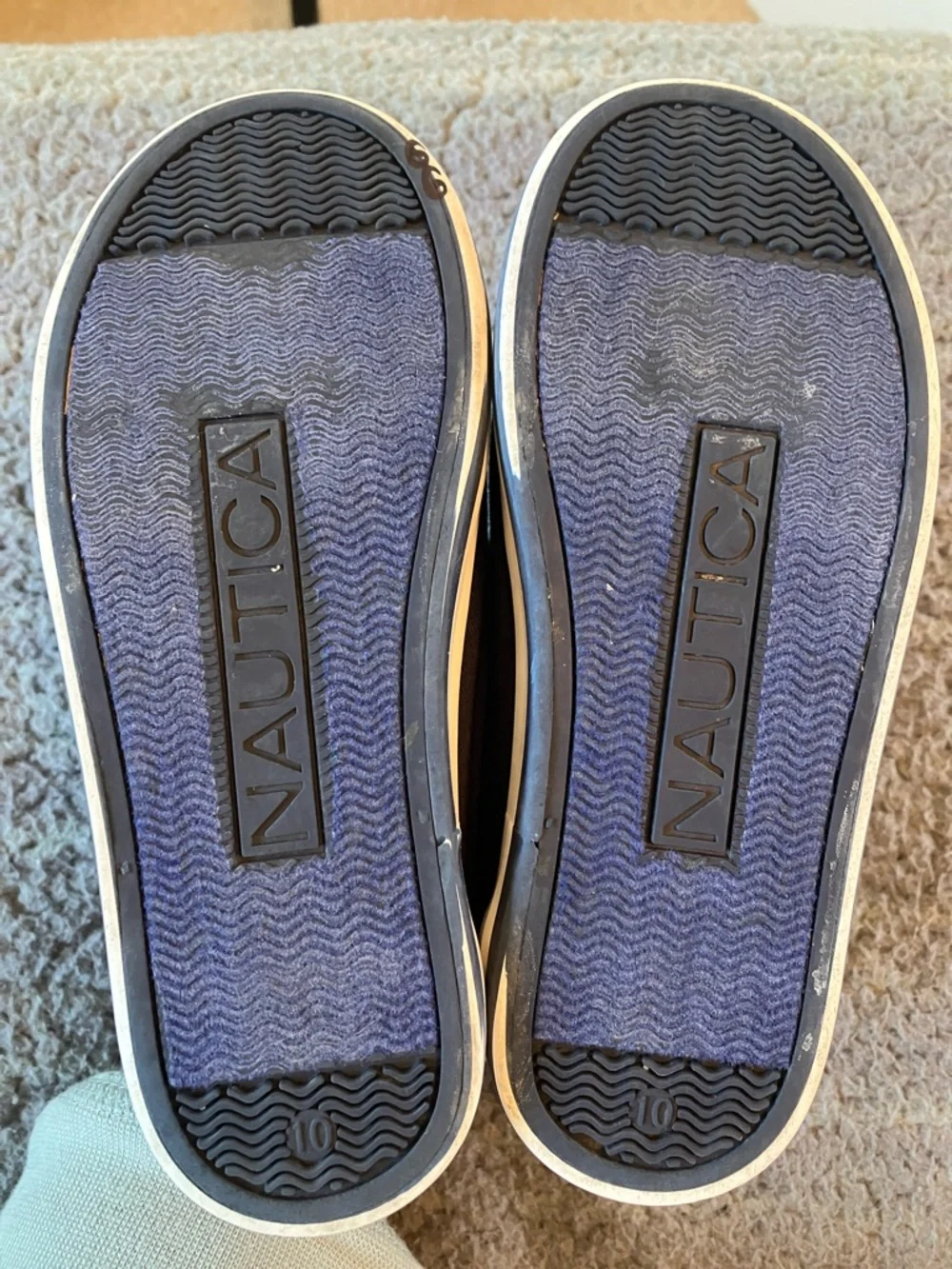 Nautica toddler navy blue canvas loafers Summer boat shoes unisex  size 10